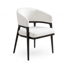 Erica Dining Chair: White Linen